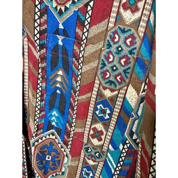 VTG Western Shirt Womens Medium Aztec Long Sleeve Rodeo Cowgirl Red Rover - Picture 3 of 7